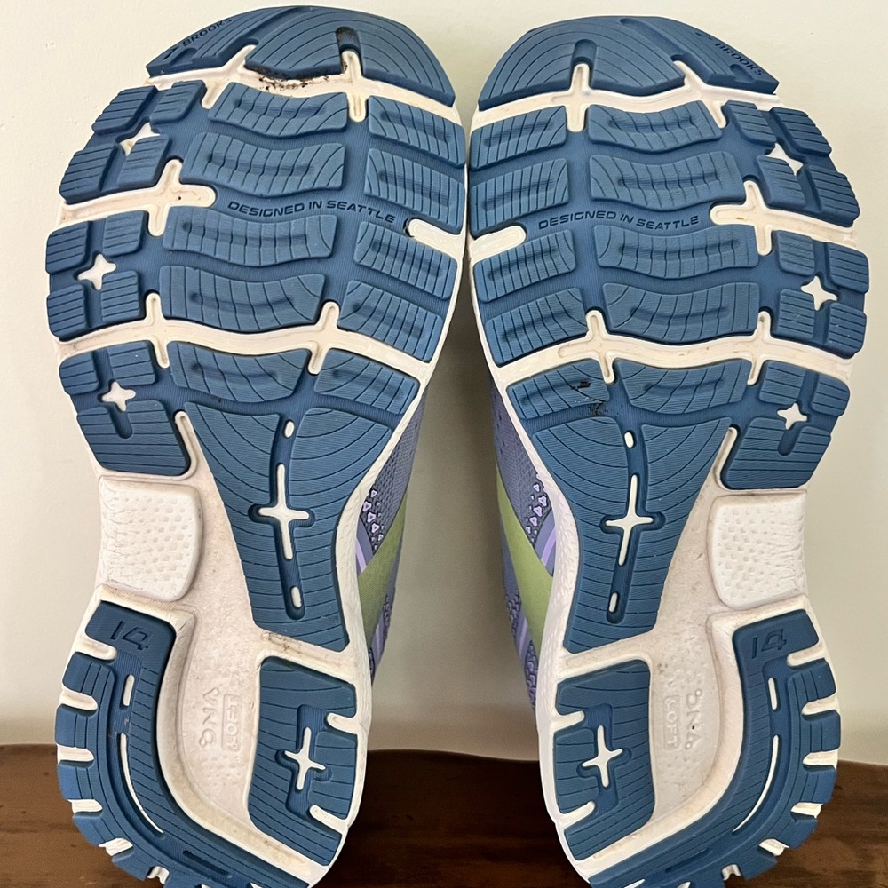 Brooks Ghost 14 Women's Running Shoes - Blue with Lime Accent Size 7.5 - Picture 10 of 10
